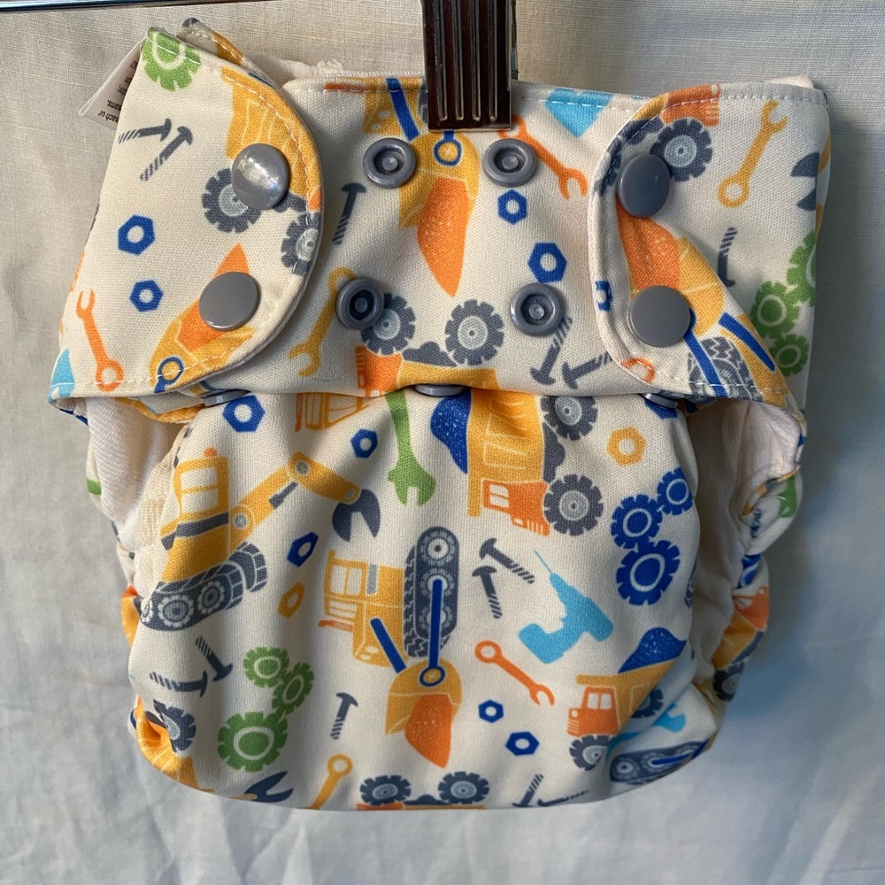 Adjustable All-in-One Simplex Organic Cloth Diaper Tools Print Blue/Orange/Green
